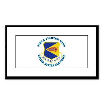 355FW - M01 - 02 - 355th Fighter Wing with Text - Small Framed Print