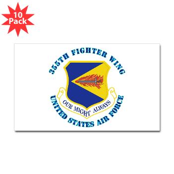 355FW - M01 - 01 - 355th Fighter Wing with Text - Sticker (Rectangle 10 pk)