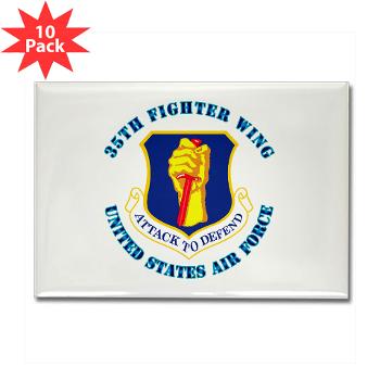 35FW - M01 - 01 - 35th Fighter with Text - Rectangle Magnet (10 pack)