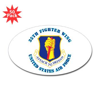 35FW - M01 - 01 - 35th Fighter with Text - Sticker (Oval 50 pk)