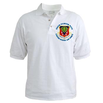 366FW - A01 - 04 - 366th Fighter Wing with Text - Golf Shirt