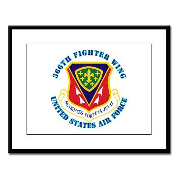 366FW - M01 - 02 - 366th Fighter Wing with Text - Large Framed Print