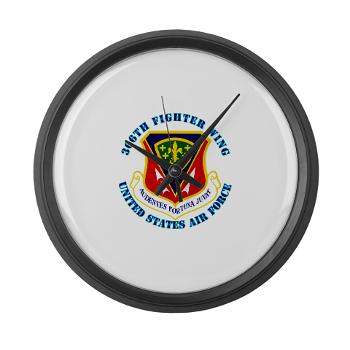 366FW - M01 - 03 - 366th Fighter Wing with Text - Large Wall Clock