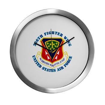 366FW - M01 - 03 - 366th Fighter Wing with Text - Modern Wall Clock