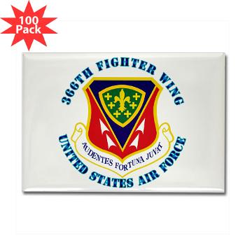 366FW - M01 - 01 - 366th Fighter Wing with Text - Rectangle Magnet (100 pack)