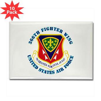 366FW - M01 - 01 - 366th Fighter Wing with Text - Rectangle Magnet (10 pack)