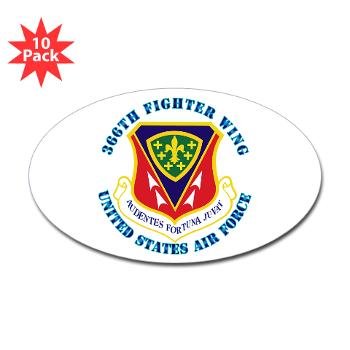 366FW - M01 - 01 - 366th Fighter Wing with Text - Sticker (Oval 10 pk)