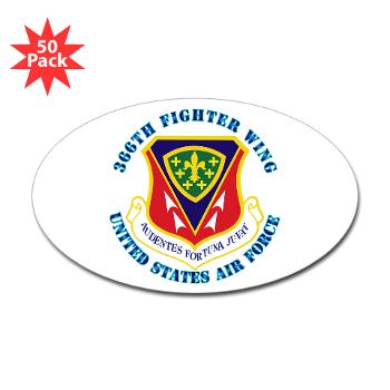 366FW - M01 - 01 - 366th Fighter Wing with Text - Sticker (Oval 50 pk)