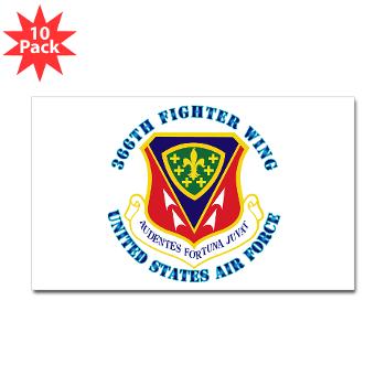 366FW - M01 - 01 - 366th Fighter Wing with Text - Sticker (Rectangle 10 pk)
