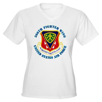 366FW - A01 - 04 - 366th Fighter Wing with Text - Women's V-Neck T-Shirt