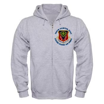 366FW - A01 - 03 - 366th Fighter Wing with Text - Zip Hoodie