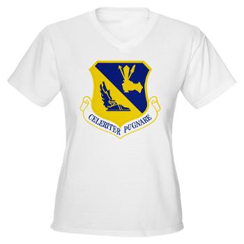 374AW - A01 - 04 - 374th Airlift Wing - Women's V-Neck T-Shirt