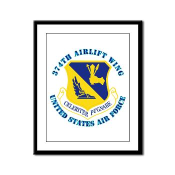374AW - M01 - 02 - 374th Airlift Wing with Text - Framed Panel Print - Click Image to Close