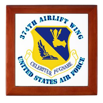 374AW - M01 - 03 - 374th Airlift Wing with Text - Keepsake Box