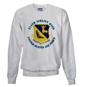 374AW - A01 - 03 - 374th Airlift Wing with Text - Sweatshirt