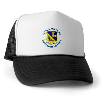 374AW - A01 - 02 - 374th Airlift Wing with Text - Trucker Hat