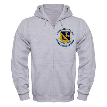 374AW - A01 - 03 - 374th Airlift Wing with Text - Zip Hoodie