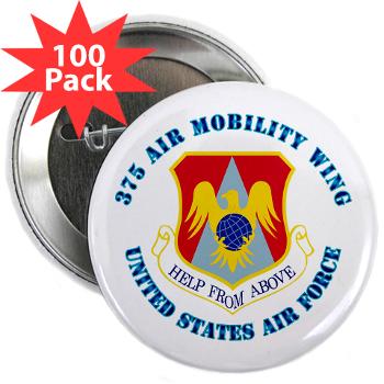375AM - M01 - 01 - 375th Air Mobility with Text - 2.25" Button (100 pack)
