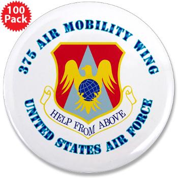 375AM - M01 - 01 - 375th Air Mobility with Text - 3.5" Button (100 pack)