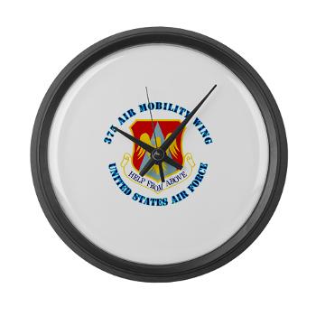 375AM - M01 - 03 - 375th Air Mobility with Text - Large Wall Clock