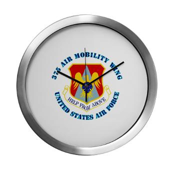 375AM - M01 - 03 - 375th Air Mobility with Text - Modern Wall Clock