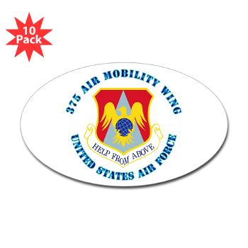 375AM - M01 - 01 - 375th Air Mobility with Text - Sticker (Oval 10 pk)