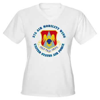 375AM - A01 - 04 - 375th Air Mobility with Text - Women's V-Neck T-Shirt