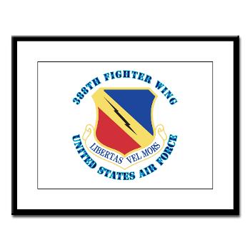 388FW - M01 - 02 - 388th Fighter Wing with Text - Large Framed Print