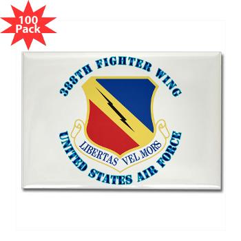388FW - M01 - 01 - 388th Fighter Wing with Text - Rectangle Magnet (100 pack)