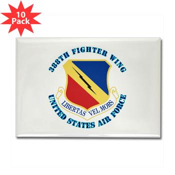388FW - M01 - 01 - 388th Fighter Wing with Text - Rectangle Magnet (10 pack)