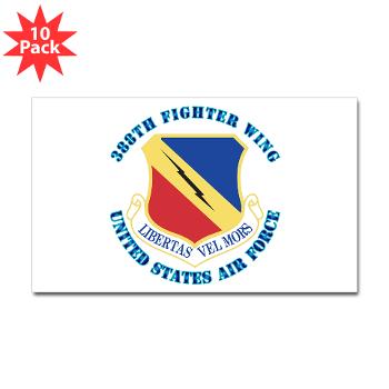 388FW - M01 - 01 - 388th Fighter Wing with Text - Sticker (Rectangle 10 pk)