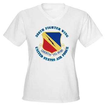 388FW - A01 - 04 - 388th Fighter Wing with Text - Women's V-Neck T-Shirt