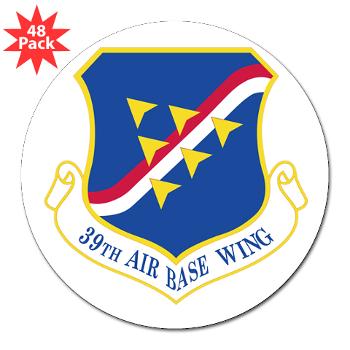 39ABW - M01 - 01 - 39th Air Base Wing - 3" Lapel Sticker (48 pk)