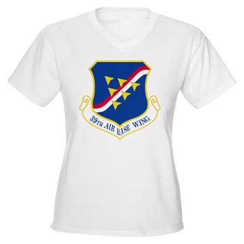 39ABW - A01 - 04 - 39th Air Base Wing - Women's V-Neck T-Shirt