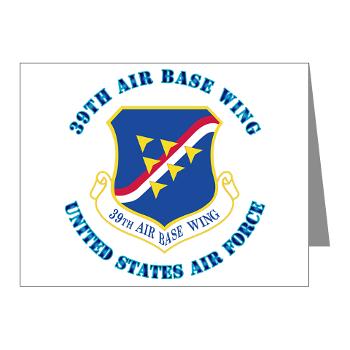 39ABW - M01 - 02 - 39th Air Base Wing with Text - Note Cards (Pk of 20)