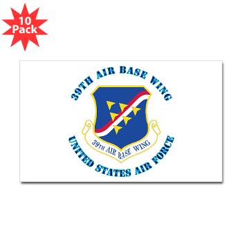 39ABW - M01 - 01 - 39th Air Base Wing with Text - Sticker (Rectangle 10 pk)