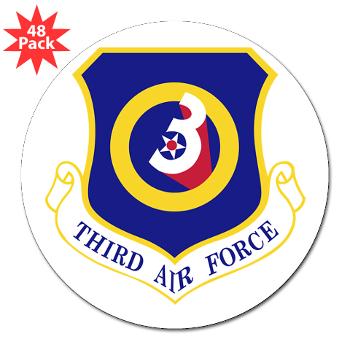 3AF - M01 - 01 - 3rd Air Force - 3" Lapel Sticker (48 pk) - Click Image to Close