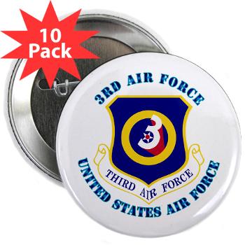 3AF - M01 - 01 - 3rd Air Force with Text - 2.25" Button (10 pack)