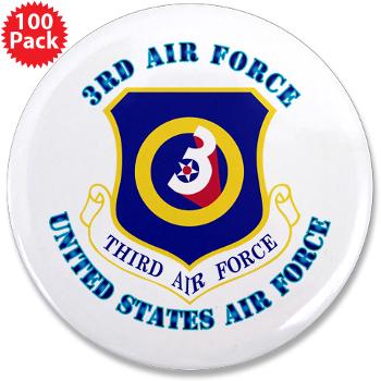 3AF - M01 - 01 - 3rd Air Force with Text - 3.5" Button (100 pack)