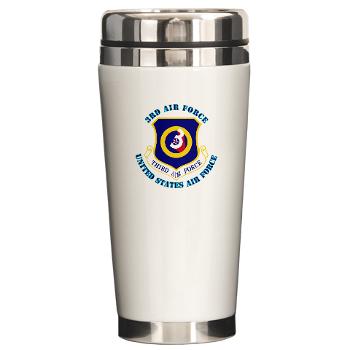 3AF - M01 - 03 - 3rd Air Force with Text - Ceramic Travel Mug