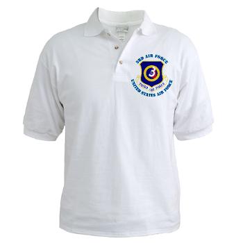 3AF - A01 - 04 - 3rd Air Force with Text - Golf Shirt