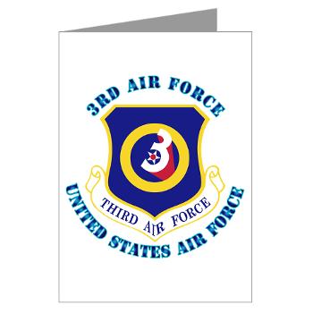 3AF - M01 - 02 - 3rd Air Force with Text - Greeting Cards (Pk of 10)