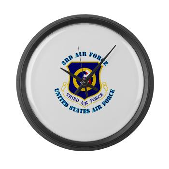 3AF - M01 - 03 - 3rd Air Force with Text - Large Wall Clock