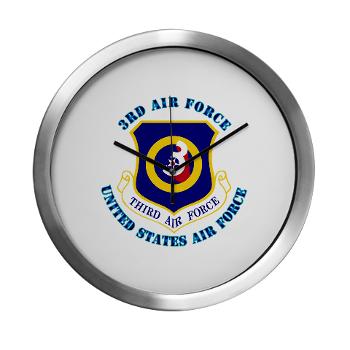 3AF - M01 - 03 - 3rd Air Force with Text - Modern Wall Clock