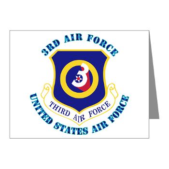 3AF - M01 - 02 - 3rd Air Force with Text - Note Cards (Pk of 20)