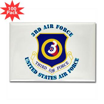 3AF - M01 - 01 - 3rd Air Force with Text - Rectangle Magnet (100 pack)