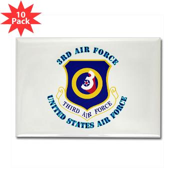 3AF - M01 - 01 - 3rd Air Force with Text - Rectangle Magnet (10 pack)