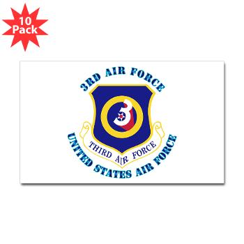 3AF - M01 - 01 - 3rd Air Force with Text - Sticker (Rectangle 10 pk)