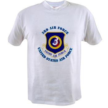 3AF - A01 - 04 - 3rd Air Force with Text - Value T-shirt