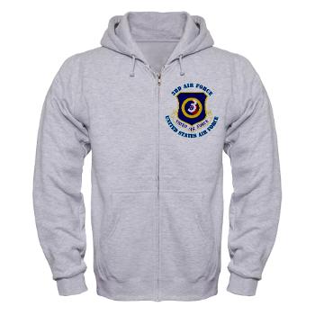 3AF - A01 - 03 - 3rd Air Force with Text - Zip Hoodie